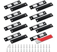 Romon Iman Puerta Armario Autoadhesivo, 8 Pcs Cierre Magnetico Ultra-fino Pestillo Puerta Corredera Armario, Iman Adhesivo de Cocina Mueble Cierre Cajones Alacena Clausura Cerradura Magnetica, Negro