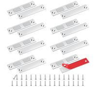 Romon Iman Puerta Armario Autoadhesivo, 8 Pcs Cierre Magnetico Ultra-fino Pestillo Puerta Corredera Armario, Iman Adhesivo de Cocina Mueble Cierre Cajones Alacena Clausura Cerradura Magnetica