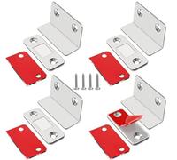 Romon Imanes Adhesivos, Juego De 4 Imanes Plateados, Doble Instalación Adhesiva Y Con Tornillos, Cierre Magnético Fuerte Para Armarios, Cajones Y Muebles De Cocina
