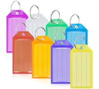 Romon Llavero Etiquetar, 40 Llaveros de Plástico, Clave Etiquetas con la etiqueta intercambiable, Etiquetas Identificador Llaves Personalizados para llaves, mascotas, equipaje y etiquetas, 5 colores