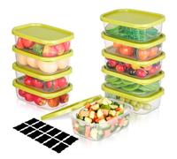 Romon Meal Prep Containers, Tapers para Comida Hermetico, Tuppers Plástico BPA-Free con Diseño Apilable, Lavables en Lavavajillas y Microondas (10 Unidades, 520ml)