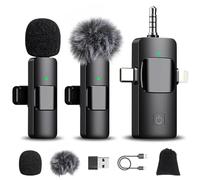Romon Micrófono Inalámbrico Solapa para iPhone/iPad/Android/Ordenador, Mini Inalambrico Microfono Solapa para Movil, Reducción de Ruido, Portátil Micrófono para Grabación de Video Live Stream