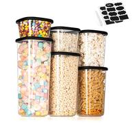 Romon Organizador cocina Juego de 6 Botes Cocina Almacenaje en PP Alimentario con Tapa, Transparentes Apilables Sin BPA para Almacenaje de Cereales y Pasta