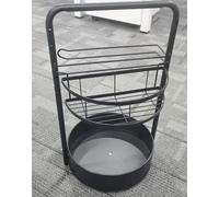 Romon Organizador de platos giratorios 360° Lazy Susan, especieros para cocina con Porta Servilletas, 2 Niveles Ajustables Anti-Deslizante de Acero Inoxidable para Botellas Altas y Bajas, Negro