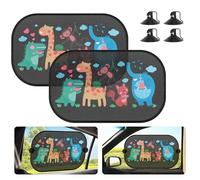 Romon Parasol Coche Bebe Protección UV, Parasol Coche Infantil Lateral, Parasoles Autoadhesivos Coche Sun Shade, 50 X 30cm, 2 Unidades - Animales
