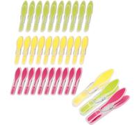 Romon Pinzas Ropa 30 Piezas Colores Rojo-Verde-Amarillo, Que No Dejan Marca, Resistentes en PP+TPR con Mango Antideslizante, para Ropa Interior Pantalones Camisetas Calcetines