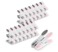 Romon Pinzas Ropa, 60 Pinzas Ropa Que No Dejan Marca Pinzas Toalla Playa Antideslizantes, Ropa Clips Pinzas de Plástico Fuerte Resistentes al Viento para Toallas Ropa Interior Bragas