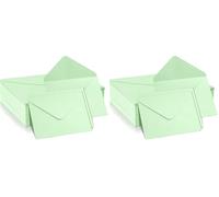 Romon Sobres Pequeños, 50 Piezas Sobres de Papel 120 g/m² Verde Sobres Invitaciones Boda, Sobres de Felicitaciones Regalo Sobres de Tarjeta Boda Fiesta Oficina Invitación para Eventos Navidad