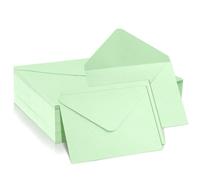 Romon Sobres Pequeños, 50 Piezas Sobres de Papel 120 g/m² Verde Sobres Invitaciones Boda, Sobres de Felicitaciones Regalo Sobres de Tarjeta Boda Fiesta Oficina Invitación para Eventos Navidad