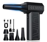 Romon Soplador de Polvo Eléctrico 105000RPM, 3 Velocidades Recargable Aire Comprimido Limpieza PC Potente con Batteria Limpiadores de Aire a Presión para Electrónicos Laptop Teclado Casa Coche