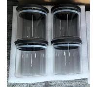 Romon Tarros De Cristal Con Tapa, 4 Botes De Cristal Apilables 600ml, Herméticos, para almacenar cereales, galletas, pasta italiana y granos de café