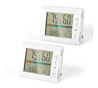 Romon Termometro Digital Casa, 2 Termómetros Higrómetros Con Opciones De Suspensión/Soporte, Mini Termómetro Higrómetro Digital LCD Interior, Para Refrigerador, Congelador, Termostato Interior, Blanco
