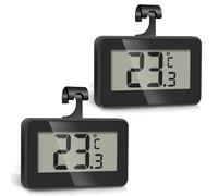 Romon Termómetro Digital, Negro Termómetro Nevera con Gancho, Imán y Pantalla LCD - Termómetro para Congelador para Nevera, Congelador