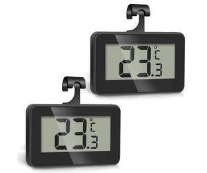 Romon Termómetro Frigorífico Termómetro Digital, 2 Piezas Termometro Nevera, Mini Termómetro Digital Congelador Refrigerador Impermeable, Pantalla LCD Fácil de Leer, Función de Registro Máximo/Mínimo