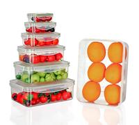 Romon Tuppers Plastico Hermeticos 7 Piezas, Con Tapa Sin BPA, Apilables, Como Tuppers Para Congelar Y Comida, 0.12-3.8L, Microondas, Congelador Y Lavavajillas