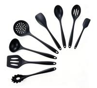 Romon Utensilios De Cocina De Silicona, Set Utensilios De Cocina 8 Piezas En Color Negro, Accesorios Resistentes Al Calor, Antiadherentes, Lavable En Lavavajillas Para Cocina Y Repostería Diaria