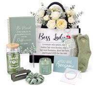 Romooa Regalos de jefa para mujeres, regalos de cumpleaños de jefes, verde | Caja de regalo para jefes, bolsa de lona para mujer, regalo de agradecimiento para líderes de oficina