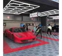 ROMOZ Hexagon Garage Lights Led Lights with Rectangle Frame Octagon Honeycomb Commercial Lighting for Garage Car Detailing Barber Shop Gym Warehouses Basement 14 Grids