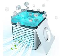 ROMOZ Ventilador Agua Fria - Compacto Y PortáTil Enfriador Evaporativo - Bajo Consumo De EnergíA Climatizador Frio - para El Dormitorio De La Oficina De Viajes En Casa