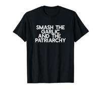 Rompe el ajo y el patriarcado Meme Divertido Feminista Cocinero Camiseta gráfica económica, Hombre, Negro, XL
