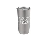 Rompe el ajo y el patriarcado Meme divertido feminista cocinero Vaso térmico de acero inoxidable de doble pared