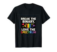 Rompe el gráfico Binario Love The Spectrum Rainbow Camiseta