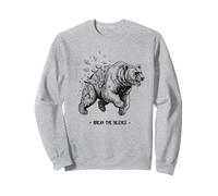 Rompe el silencio oso geométrico roto patrón símbolo Sudadera
