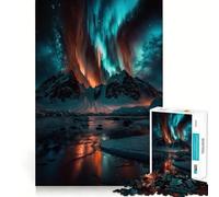 Rompecabezas 1000 Aurora Boreal de Noche Diversión precisa para unir Piezas Diversión cognitiva Juego para Relajarse Diversión para cumpleaños Juego artístico (38x26cm)