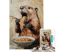 Rompecabezas 1000 Beaver Noodle Feast Juguetes adictivos para Cultivar la Paciencia Juego práctico de Montaje Excelentes Regalos y Juguetes (tamaño 38x52cm)