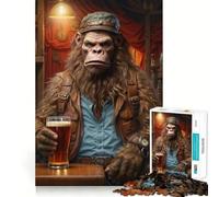 Rompecabezas 1000 Bigfoot Loves Craft Beer Decoración de Bordes limpios Juguete Creativo Habilidad Fácil Tiempo Divertido (38x52cm)