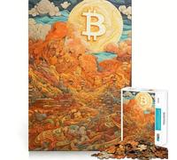 Rompecabezas 1000 Bitcoin Amanecer Borde Limpio Decoración Juguete de Habilidad Creativa Fácil Tiempo Divertido (38x26cm)