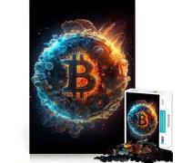 Rompecabezas 1000 Bitcoin Universe V Borde Limpio Decoración Juguete Creativo Habilidad Fácil Tiempo Divertido (38x52cm)