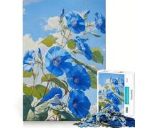 Rompecabezas 1000 Bloom in Blue Morning Glory,Arte de Ajuste, Actividad de Juego Inteligente,Juego Divertido para el Tiempo Libre,Regalo de cumpleaños 38x26cm