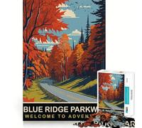 Rompecabezas 1000 Blue Ridge Parkway Diversión con Piezas articuladas,Actividad Cerebral Inteligente,Entretenimiento Relajante,Regalo de cumpleaños 38x52cm
