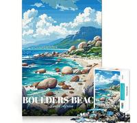 Rompecabezas 1000 Boulders Beach Sudáfrica Arte Artístico Diversión precisa para unir Piezas Diversión cognitiva Juego de Ritmo Lento Diversión Cumpleaños Arte Juego (38x26cm)