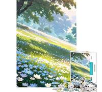 Rompecabezas 1000 Campos de Flores de Cielo despejado Actividades Divertidas en casa Desafío difícil Juego Imposible para Mayores de 14 años (38x26cm)