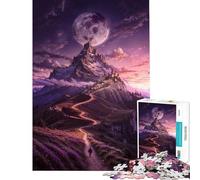 Rompecabezas 1000 Castillo Iluminado por la Luna Ayuda a ejercitar el Cerebro Actividades Familiares Juego práctico para Mayores de 14 años Juego de Rompecabezas Incluido (38x52cm)