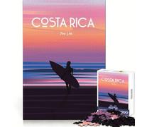 Rompecabezas 1000 Costa Rica Surf Poster Smooth Joint Fun Brain Puzzle Gift Easy Time Play Birthday Mind Gift 38x52cm