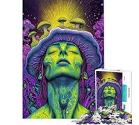 Rompecabezas 1000 Despertar Psicodélico Una Fusión Surrealista de Hongos Juguetes Adictivos para Cultivar la Paciencia Juego Práctico de Ensamblaje Excelentes Regalos y Juguetes (tamaño 75x50cm)