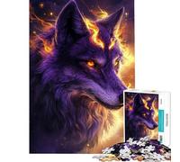 Rompecabezas 1000 Espíritu del Lobo Ardiente Rompecabezas para Adultos Desafío difícil Ayuda a ejercitar el Cerebro cumpleaños 50x75cm