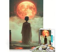 Rompecabezas 1000 Geishas bajo la Luna de Sangre, Juegos Relajantes, Interesante Reducción del Estrés, Regalos para Amigos y Familiares 50x75cm