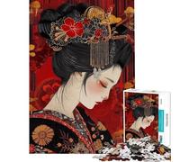 Rompecabezas 1000 Geishas Tristes Póster Rompecabezas para Adultos Desafío Difícil Ayuda a Ejercitar el Cerebro Cumpleaños 38x26cm