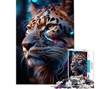 Rompecabezas 1000 Leopardo Astral Actividades Divertidas en Casa Desafío Difícil Juego Imposible para Mayores de 14 Años (50x75cm)
