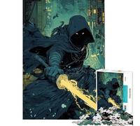 Rompecabezas 1000 Ninja Cyberpunk con Espada Brillante Divertidas Actividades en casa Un desafío difícil Juego Imposible para Mayores de 14 años (38x52cm)