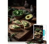Rompecabezas 1000 Pan con Aguacate Arte de Corte Preciso Juego de Habilidad Mental Juego Fácil de Jugar Regalo de Arte Navideño (50x75cm)
