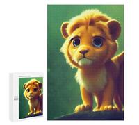 Rompecabezas 1000 PCS Adorable Lion Cub Portrait Rompecabezas para Adultos Juguete Decoración De Pared Patrón De Ensamblaje Oferta como Regalos para Toda La Familia 1000 PCS