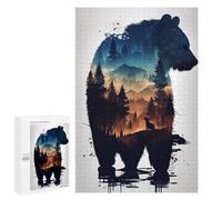 Rompecabezas 1000 PCS Bear Silhouette Rompecabezas Juguetes Antiestrés Pero Divertidos Y Humorísticos Oferta como Regalos para Toda La Familia 1000 PCS