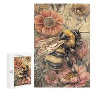 Rompecabezas 1000 PCS Bee on Pink Flower-1 Rompecabezas para Adultos Desafío Educativo De Ensamblaje De Patrones De Rompecabezas Regalos De Cumpleaños Y Únicos 1000 PCS