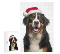 Rompecabezas 1000 PCS Bernese Mountain Dog Santa Portrait Rompecabezas para Adultos Juguete Decoración De Pared Regalo De Cumpleaños Oferta como Regalos para Toda La Familia 1000 PCS