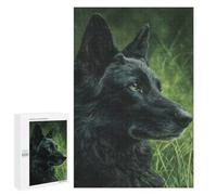 Rompecabezas 1000 PCS Black Wolf Portrait Art Print Rompecabezas para Adultos Mejora La Memoria Interacción Entre Padres E Hijos Juegos De Ingenio para La Familia 1000 PCS